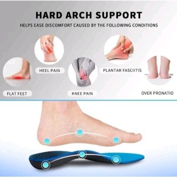 FEELLIFE Plantar Fasciitis Insoles High Arch Support Orthotics  M5-5.5 / W 7-7.5 - Picture 4 of 10